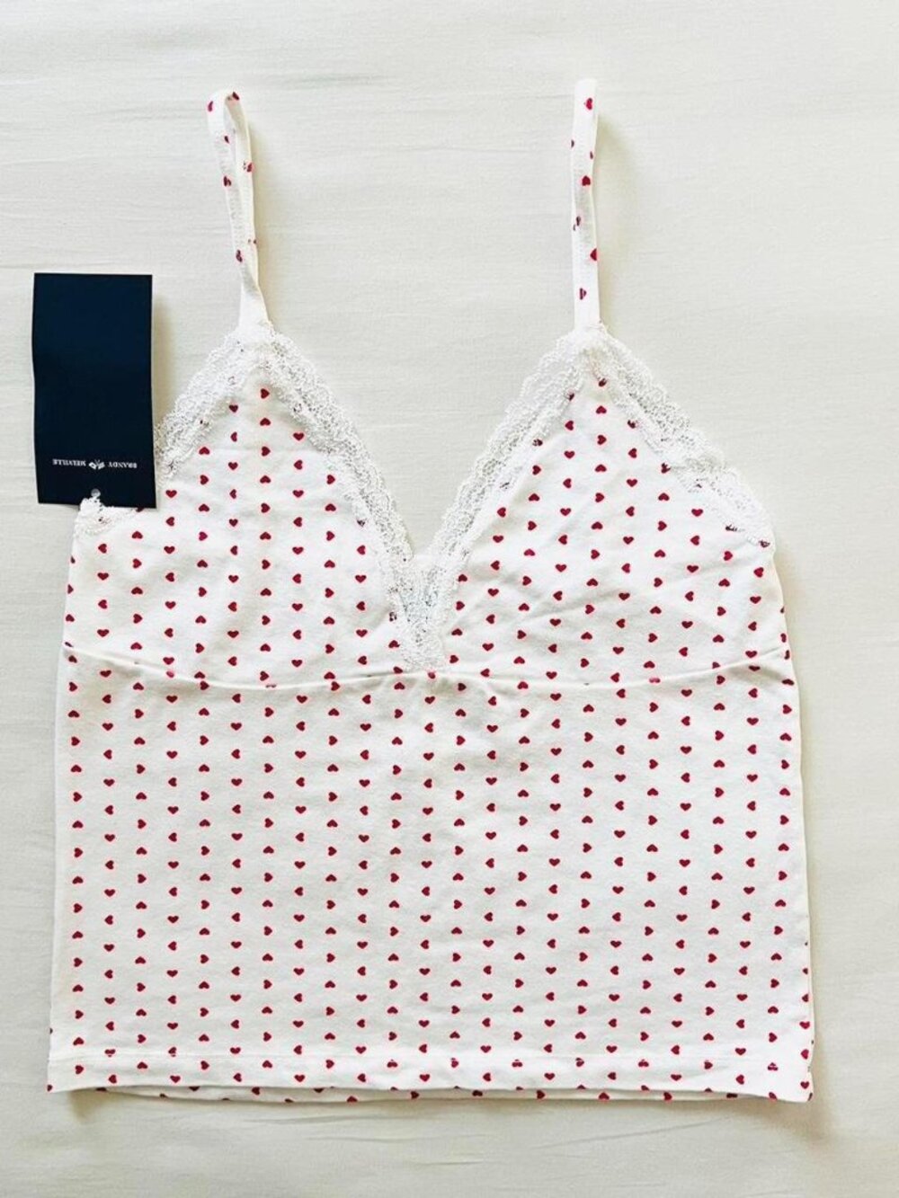 BNWT Brandy Melville-John Galt lace red heart amara tank 20 x 14